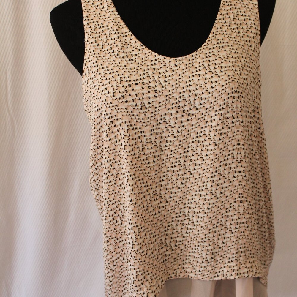 Gap Shirt Pink Black Silky Sleeveless Tank Top Geometric Size Small EUC